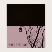 エレガントBirdhouse、写真Save The Date Card 名刺 (外部フラット)