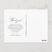 エレガントBlack Thank You Script 結婚 Photo's ポストカード (裏面)