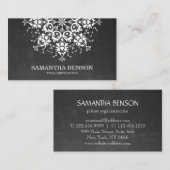 エレガントBlackboardフラワーロゴヨガ 名刺 (正面/裏面)