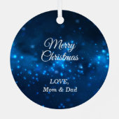 エレガントBlue Lightsシルバーチアリーダー メタルオーナメント (裏面)