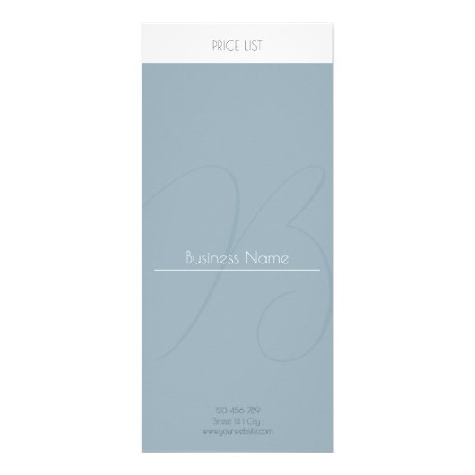 エレガントbohoブルー両面型価格表 ラックカード (正面)