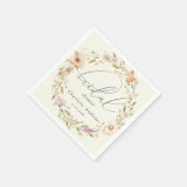 エレガントbohoリース，手書きブライダルシャワー スタンダードカクテルナプキン (角)