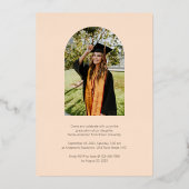 エレガントBoho卒業式アーチ写真 箔招待状 (裏面)