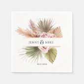 エレガントBoho Earthトーン スタンダードカクテルナプキン (正面)