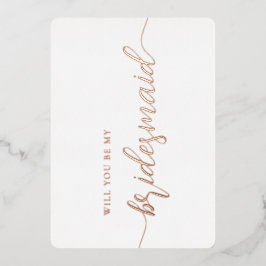 エレガントBridesmaid Proposal Minimalistバラ金ゴールド 箔招待状