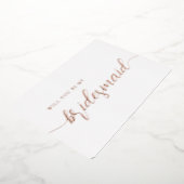 エレガントBridesmaid Proposal Minimalistバラ金ゴールド 箔招待状 (回転した状態)