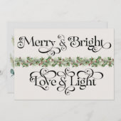 エレガントBright in Love and Light Holiday シーズンカード (正面/裏面)