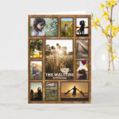 エレガントBronzeFrameファミリの写真コラージュ カード (黄色い花)