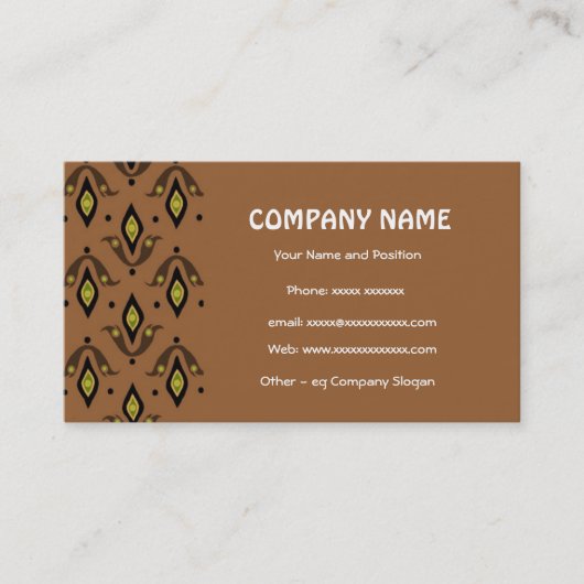 エレガントBrownおよびBlack名刺 名刺 (正面)