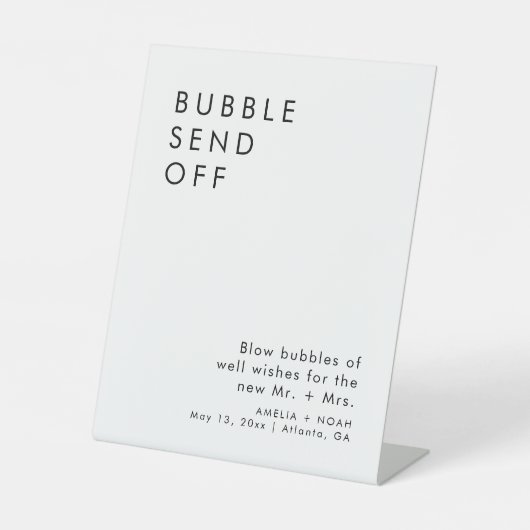 エレガントBubble Send Off Wedding Reception 台座サイン (正面)