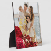 エレガントBurgundyフローラスクリプトファミリー写真 フォトプラーク (側面)