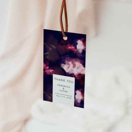 エレガントBurgundy芸術的 Brush Stroke Thank You ギフトタグ