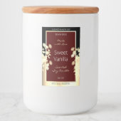 エレガントBurgundy製品ラベルフローラ金ゴールドフレーム フードラベル (正面)