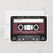 エレガントBurgundy金ゴールド音楽ミックス結婚リクエスト 出欠カード (裏面)