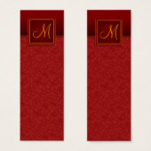 エレガントBurgundy Crackle仕上げブックマーク (正面&裏面)