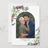 エレガントBurgundy Greenery Arch Christmas写真 シーズンカード (正面)