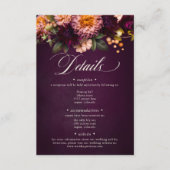 エレガントBurgundy Moodyフローラスクリプ結婚ト エンクロージャーカード (正面)