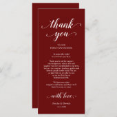 エレガントBurgundy、Place Settingサンキューカード プログラム (正面/裏面)