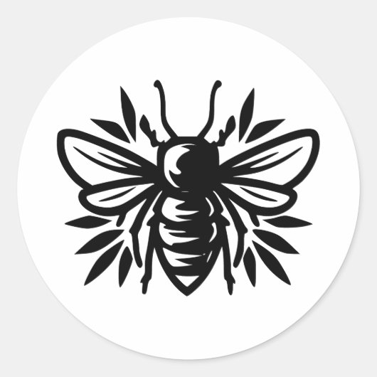 エレガントBWのBeeシルエット ラウンドシール (正面)