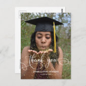 エレガントCaligraph Graduation Photoありがとう ポストカード (正面/裏面)