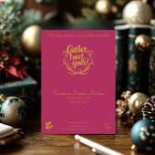 エレガントCandle Trio on Pinkのクリスマスパーティー 招待状