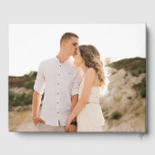 エレガントCascading Dusty Blue離れPhoto 結婚's ゲストブック (裏面)