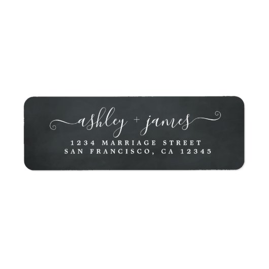エレガントChalkBoardの結婚差出人住所 ラベル (正面)