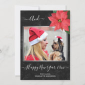 エレガントChalkboard Poinsettiaクリスマスフォト シーズンカード (裏面)