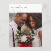 エレガントChic Scriptの結婚写真ありがとう ポストカード (正面)