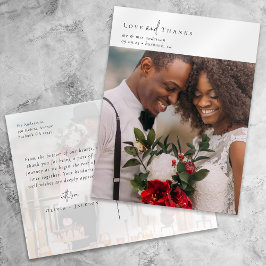 エレガントChic Scriptの結婚写真ありがとう ポストカード