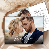 エレガントChic Script 2フォト結婚サンキューカード サンキューカード