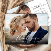 エレガントChic Script 2フォト結婚サンキューカード サンキューカード