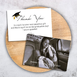 エレガントchic script graduation 2025写真 サンキューカード