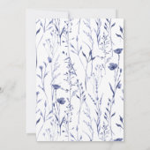 エレガントChinaware Blue Waterカラーフローラ結婚ズ 招待状 (裏面)