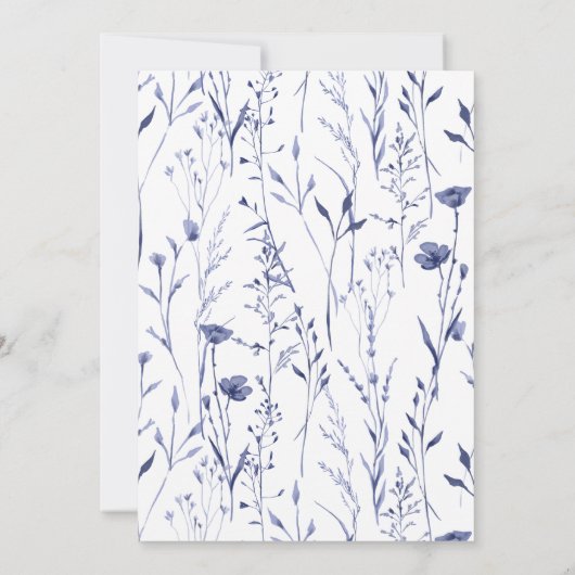 エレガントChinaware Blue Waterカラーフローラ結婚ズ 招待状 (裏面)