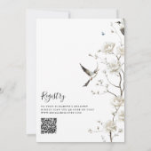 エレガントChinoiserieフローラQRコードブライダルシャワー 招待状 (裏面)