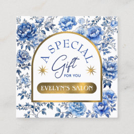 エレガントchinoiserie青い花ギフトカード スクエア名刺