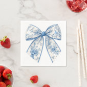 エレガントChinoiserie Blue & White Bow Homeアクセサ スタンダードカクテルナプキン (インサイチュ)