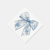 エレガントChinoiserie Blue & White Bow Homeアクセサ スタンダードカクテルナプキン (角)
