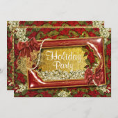 エレガントChristmasパーティーオフィスのカスタマイズ 招待状 (正面/裏面)