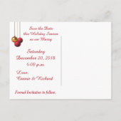 エレガントChristmas結婚's with Photo Save the Date 案内ポストカード (裏面)