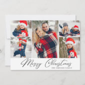 エレガントChristmas 5フォトコラージュあいさつモダン文 シーズンカード (正面)