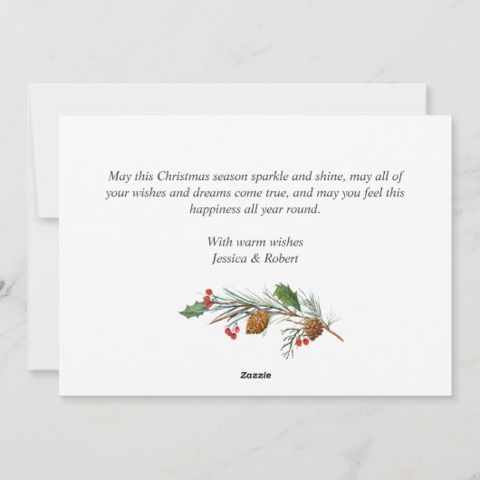 エレガントChristmas 5フォトコラージュあいさつモダン文 シーズンカード (裏面)