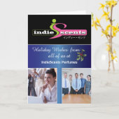 エレガントChristmas Business 3 Photo Name and Logo カード (黄色い花)