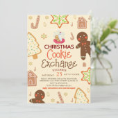 エレガントChristmas Cookie Exchangeパーティー 招待状 (スタンド正面)