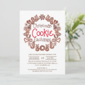 エレガントChristmas Cookie Exchangeパーティー 招待状 (スタンド正面)