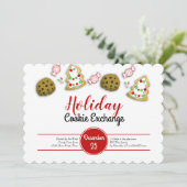 エレガントChristmas Cookie Exchange 招待状 (スタンド正面)