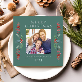 エレガントChristmas Greenery写真 シーズンカード