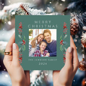 エレガントChristmas Greenery写真 シーズンカード