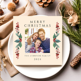 エレガントChristmas Greenery写真 シーズンカード